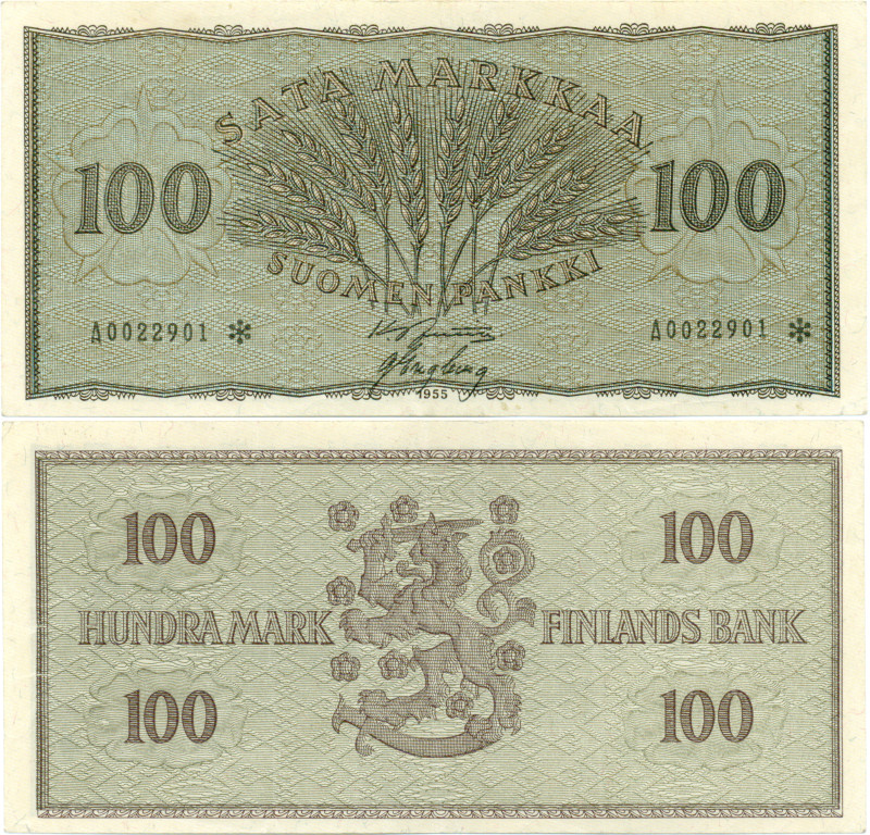 100 Markkaa 1955 A0022901* kl.5